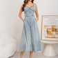 Exclusive 50% OFF | Women's Denim Button-Down Dress | Sleeveless Sweetheart Neckline & Flared Skirt with Pockets | Casual Summer Jumpsuit