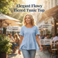 👚 50% OFF NOW! 🌸 Women's Short Sleeve Tiered Tunic Top – Lightweight & flowy – Perfect for summer layering or casual chic – comfortable and feminine ✨🌿