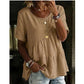 👚 50% OFF NOW! 🌸 Women's Short Sleeve Tiered Tunic Top – Lightweight & flowy – Perfect for summer layering or casual chic – comfortable and feminine ✨🌿
