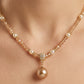 📿 BUY 1 GET 1 FREE! ✨ Elegant Synthetic Pearl Chain for Women – Lustrous Pendant, Rhinestone Details, Timeless 💎