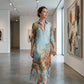 Exclusive 50% OFF | Elegant Retro Print Maxi Dress | Boho V-Neck Button-Down Flowy Gown | Breathable Summer Beach Holiday Dress