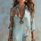 Exclusive 50% OFF | Elegant Retro Print Maxi Dress | Boho V-Neck Button-Down Flowy Gown | Breathable Summer Beach Holiday Dress