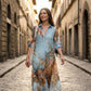 Exclusive 50% OFF | Elegant Retro Print Maxi Dress | Boho V-Neck Button-Down Flowy Gown | Breathable Summer Beach Holiday Dress