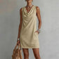 🏆LAST DAY SALE 50% OFF🔥| Elegant Slim Fit Cowl Neck Dress | Sleeveless Triacetate Midi Dress with Pockets | Breathable Casual & Party Wear for Women✨