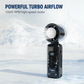 Exclusive 50% OFF | Handheld Fan with Semiconductor Ice Cooling Plate | 13000 RPM Turbo Motor & 100-Speed Stepless Control | Foldable Portable Fan with LED Light