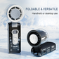 Exclusive 50% OFF | Handheld Fan with Semiconductor Ice Cooling Plate | 13000 RPM Turbo Motor & 100-Speed Stepless Control | Foldable Portable Fan with LED Light
