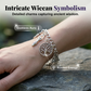Vintage Pagan Charm Bracelet | Wiccan Tree of Life & Moon Phase Bangle | Antique Silver Spiritual Boho Jewellery for Women