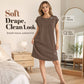 Exclusive 50% OFF | Cotton Blend Casual Dress | Breathable Round Neck & Cap Sleeve | Loose Fit Summer Midi Dress for Women