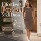 Exclusive 50% OFF | Cotton Blend Casual Dress | Breathable Round Neck & Cap Sleeve | Loose Fit Summer Midi Dress for Women