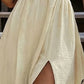 Sexy Deep V-Neck Maxi Dress | Chic Cutout & High Thigh Slit Beach Gown | Flowy Open Back Halter Summer Dress