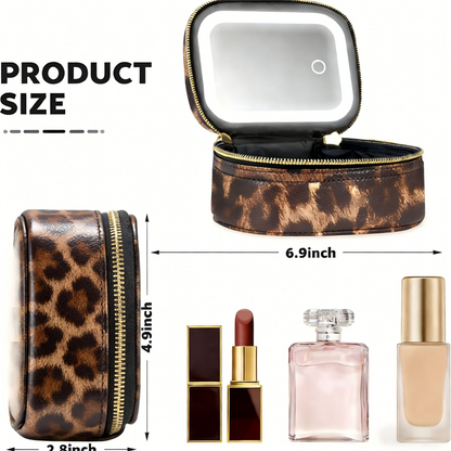 Flash Sale: LED Makeup Bag with Lighted Mirror | Touch Dimming & USB-C Rechargeable | Compact Travel Cosmetic Organizer