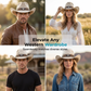 📢📢50% OFF !! ⏰Authentic Premium Suede Cowboy Hat | Vintage Bull Skull Band & Adjustable Wind Rope | Wide Brim Western Sun Hat for Men & Women