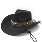 📢📢50% OFF !! ⏰Authentic Premium Suede Cowboy Hat | Vintage Bull Skull Band & Adjustable Wind Rope | Wide Brim Western Sun Hat for Men & Women