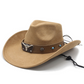 📢📢50% OFF !! ⏰Authentic Premium Suede Cowboy Hat | Vintage Bull Skull Band & Adjustable Wind Rope | Wide Brim Western Sun Hat for Men & Women
