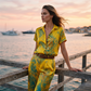 👗 LIMITED-TIME 50% OFF! ✨  Chic Peacock Blue Two-Piece Set | Short Sleeve Top & Straight Pants with Pockets | Soft Printed Co-ord Outfit for Travel & Leisure🌿