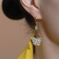 ⏳Limited-time 50% off⏰Elegant Butterfly Drop Earrings | Sparkling Cubic Zirconia Dangle Jewelry | Durable Gold Plated Fashion Accessories