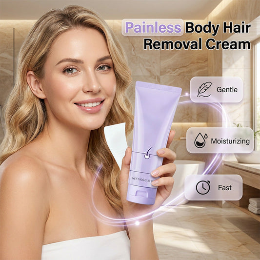 Painless Body Hair Removal Cream | Soothing Aloe Vera Formula for Sensitive Skin | Fast-Acting Silky Smooth Leg Depilatory