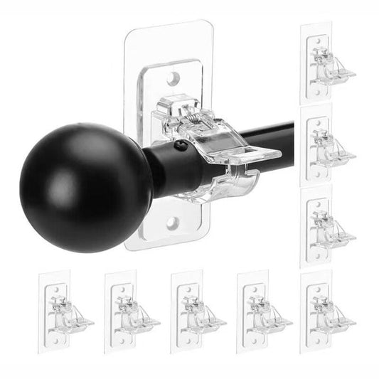 Special Offer: Drill-Free Adhesive Curtain Rod Brackets | Waterproof Stainless Steel Spring Clamp | Multipurpose Tension Pole Holder