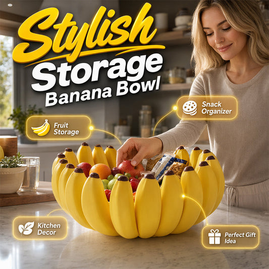 Special Offer: Playful Banana Fruit Bowl | Sculptural Countertop Organizer & Snack Storage | Decorative Home Accent