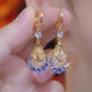Elegant Teardrop Drop Earrings | Vibrant Cubic Zirconia & Gold-Plated Jewellery | Lightweight Statement Earrings for Women