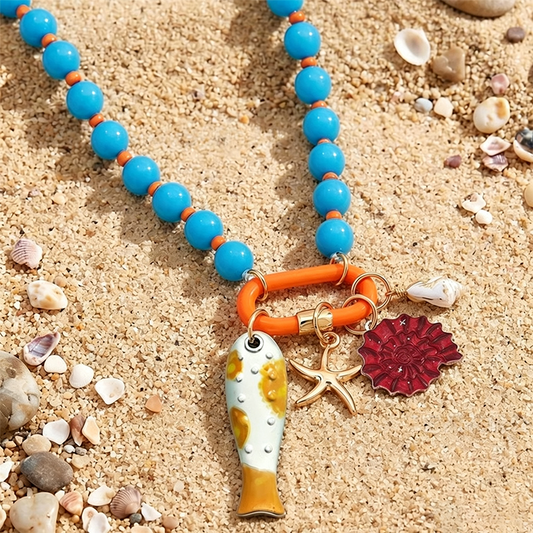 📢📢50% OFF !! ⏰Vibrant Boho Coastal Beaded Necklace