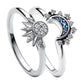 🥳2026 HOT SALE🥳Celestial Sun & Moon Stacking Rings | Sparkling Cubic Zirconia Jewellery | Versatile Zinc Alloy Everyday Fashion