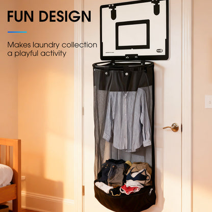 🏀 Save 40%! 🧺 Over‑Door Laundry Basket – Basketball net, acrylic & no‑drill ✨