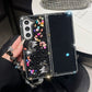 Special Offer: Sparkling Goldfish Glitter Case for Samsung Z Fold | Luxury Rhinestone Folding Phone Cover with Wrist Strap | Shockproof Acrylic Hard Case