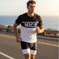 🎉 LIMITED TIME 50% OFF! 👕 Men's Color-Block Tee and Shorts Set – Breathable Fabric & Adjustable Drawstring Waist 🔥