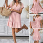 V-Neck Loose-Fit Casual Dress with Ruffle Hem