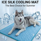 📢📢50% OFF !! 🐾 BREATHABLE ICE SILK PET COOLING MAT — Instant Summer Relief | Durable & Foldable Dog Bed 🌬️