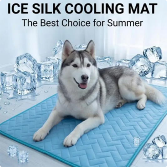 📢📢50% OFF !! 🐾 BREATHABLE ICE SILK PET COOLING MAT — Instant Summer Relief | Durable & Foldable Dog Bed 🌬️