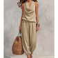 📢📢50% OFF !! 👗 CHIC DRAPED HALTER NECK JUMPSUIT — Breathable Wide-Leg Silhouette & Elegant Day-to-Night Style ✨