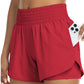 Women Athletic Yoga Shorts Doubled Layer Gym Shorts