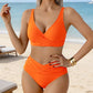 🌸LIMITED-TIME 50% OFF!⏰👙 FLATTERING HIGH-WAIST RUCHED BIKINI SET — Elegant V-Neck Wrap Design & Quick-Dry Tummy Control ✨