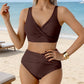 🌸LIMITED-TIME 50% OFF!⏰👙 FLATTERING HIGH-WAIST RUCHED BIKINI SET — Elegant V-Neck Wrap Design & Quick-Dry Tummy Control ✨