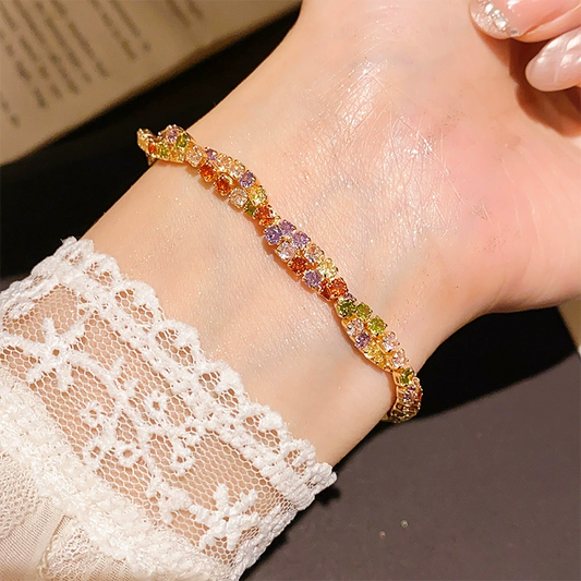 💎 2026 Sale — Over 26,000 Sold! Buy 1 Get 1 Free💎Retro Crossover Twisted Multicolor Zircon Adjustable Bracelet for Women