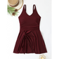 Women Plus Size Swim Dress One-Piece Solid Color Swimsuit