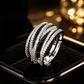 📢📢50% OFF !! 💍 ADJUSTABLE CZ CROSSOVER RING — Sparkling Pavé & Multi-Band Elegant Design ✨