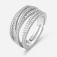 📢📢50% OFF !! 💍 ADJUSTABLE CZ CROSSOVER RING — Sparkling Pavé & Multi-Band Elegant Design ✨