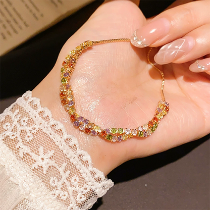 💎Retro Crossover Twisted Multicolor Zircon Adjustable Bracelet for Women