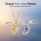 Sun and Moon Pendant Necklace with Rhinestones