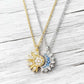 Sun and Moon Pendant Necklace with Rhinestones