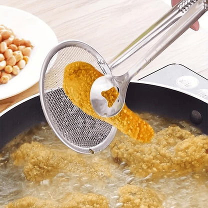 📢📢50% OFF !! ⏰2-in-1 Stainless Steel Food Tongs & Oil Strainer