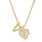 Heart Shaped Letters Micro Pave Chain Necklace