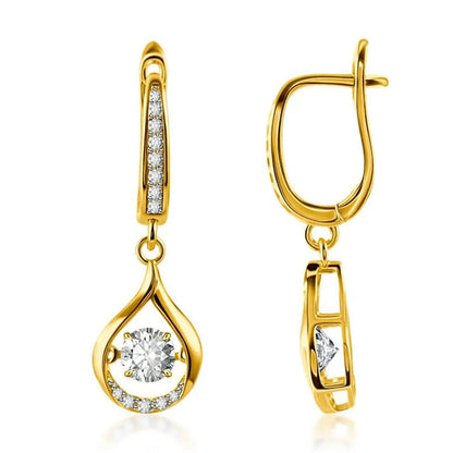Women's Sparkling Teardrop Hanging Earrings