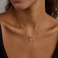 Elegant Double Cross Pendant Necklace for Women