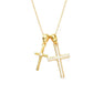 Elegant Double Cross Pendant Necklace for Women