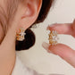Sparkling Elegant Floral Cluster Hoop Earrings