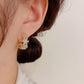 Sparkling Elegant Floral Cluster Hoop Earrings